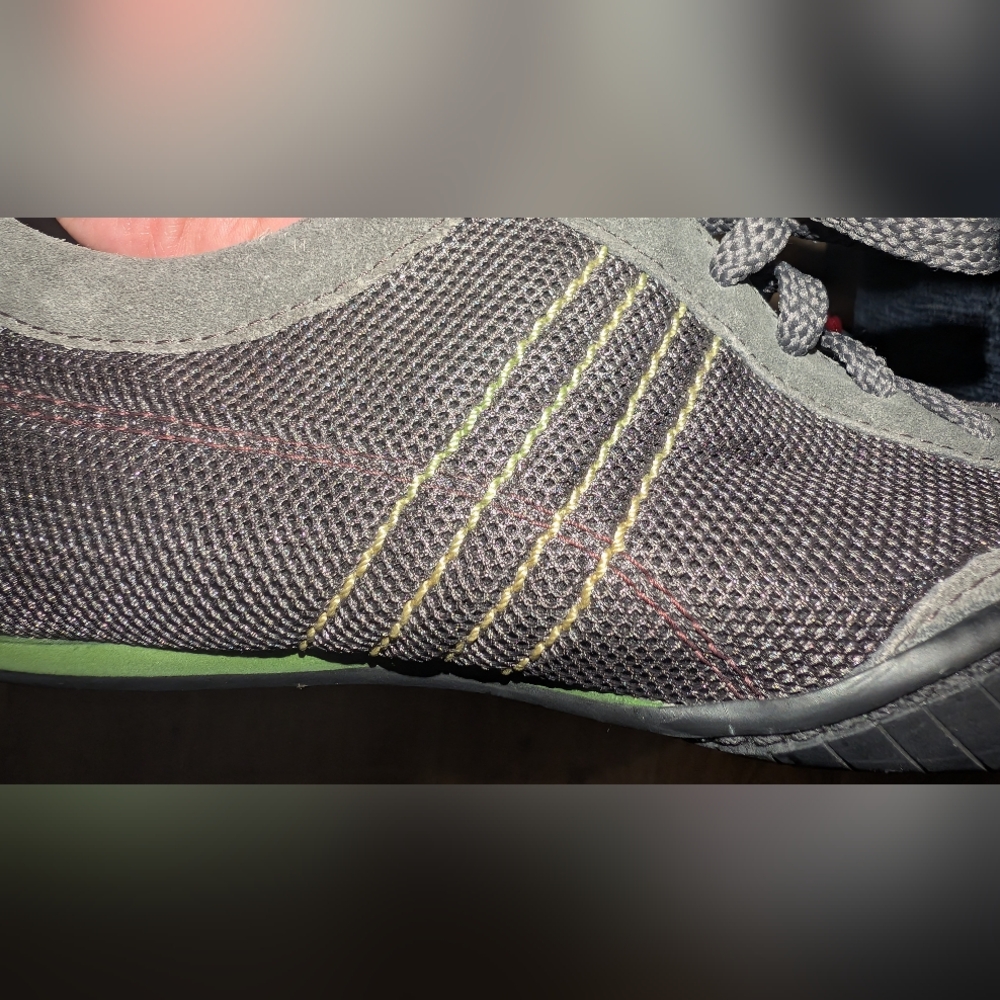 Banana Republic Green And Gray Sneakers With Knit Upper